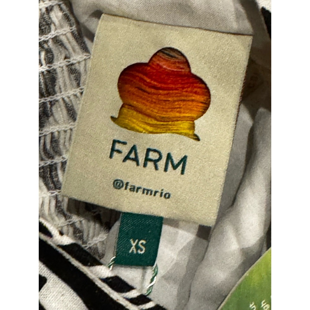 Farm Rio Monochrome Elegance Scarf Off-white Romper XS New Tags $190 - Picture 5 of 5